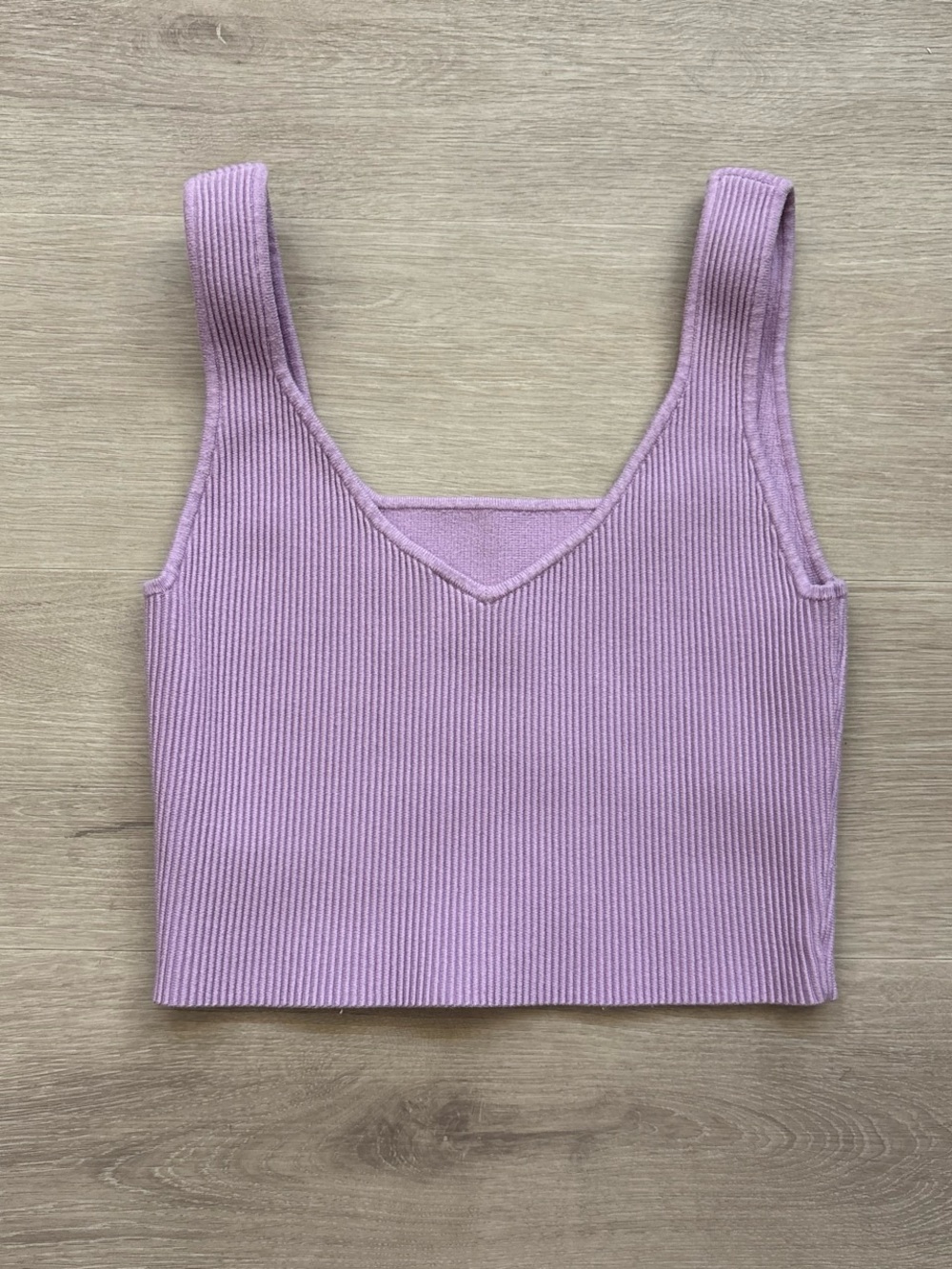 Abound lavender reversible rib crop sweater tank top